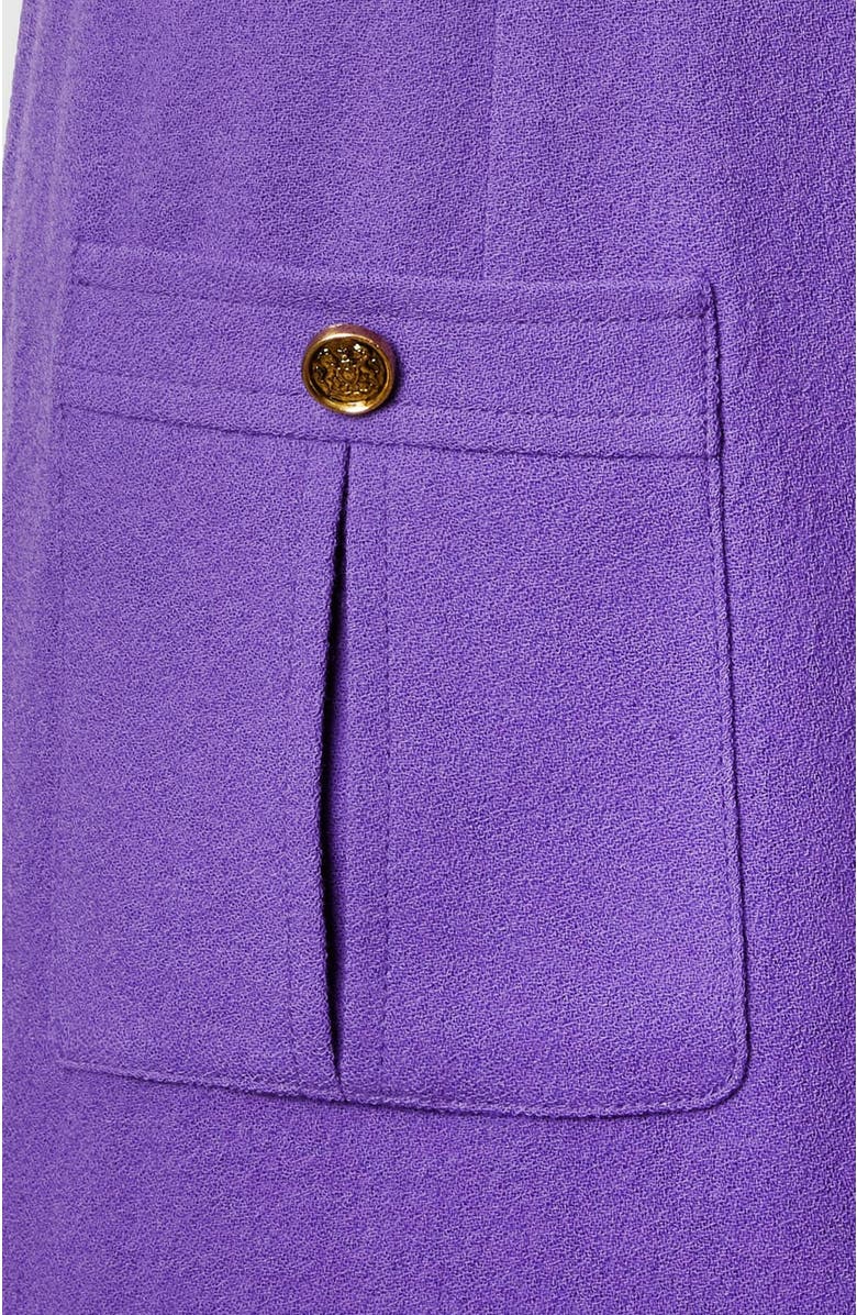 Santorelli Fanny A-Line Sleeveless Midi Dress in Luxury Wool Crepe, Alternate, color, Cool Purple