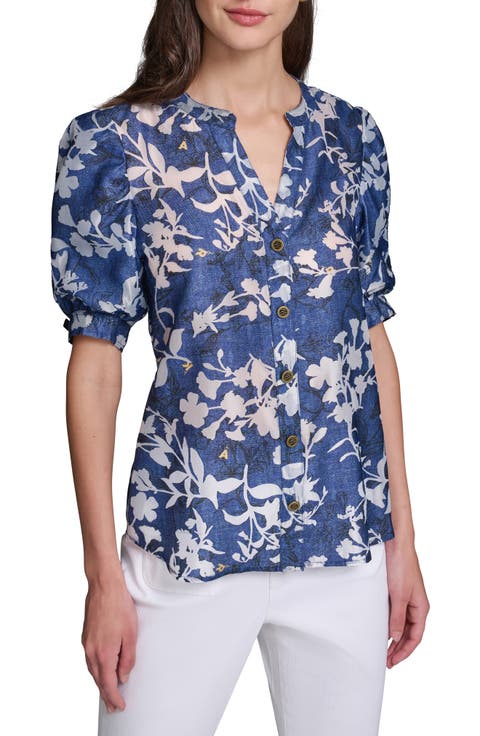 Print Puff Sleeve Shirt