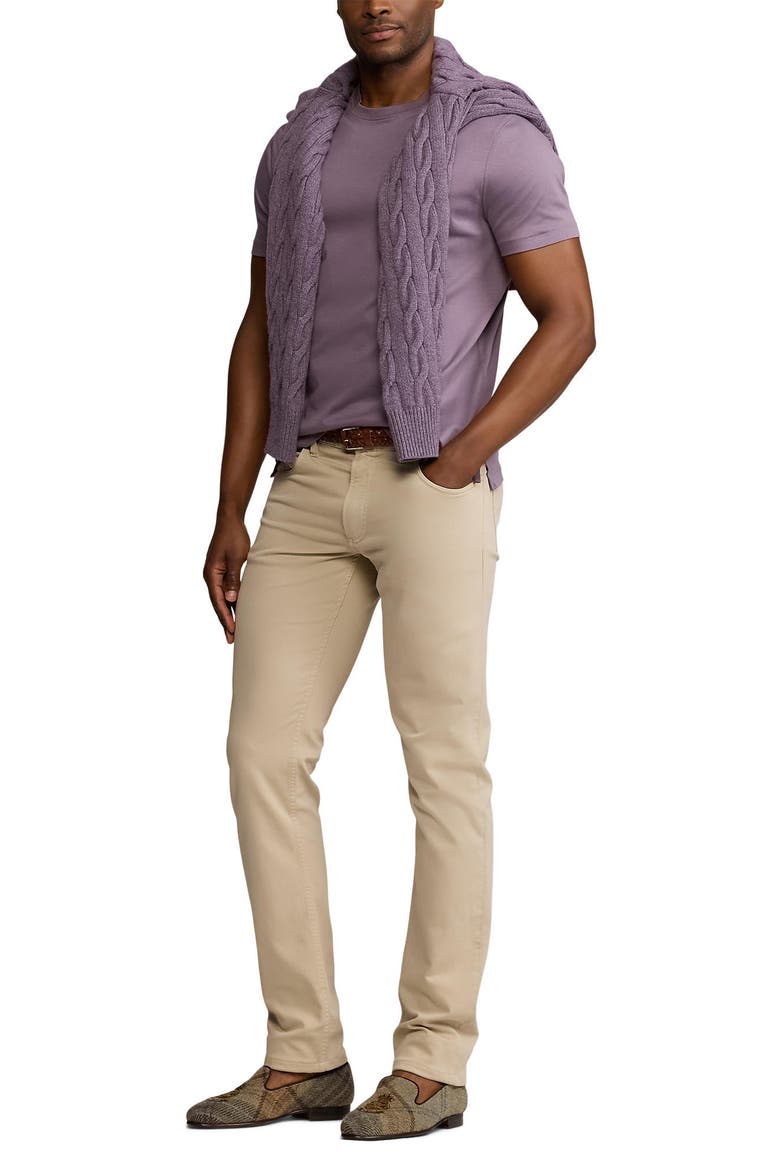 Short Sleeve Cotton Interlock Crewneck T-Shirt, Alternate, color, VIOLET MELANGE