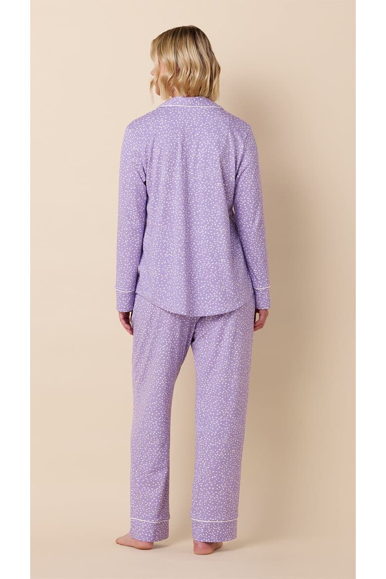Pima Knit Long-Sleeved Pajama, Alternate, color, Confetti Dot Lilac