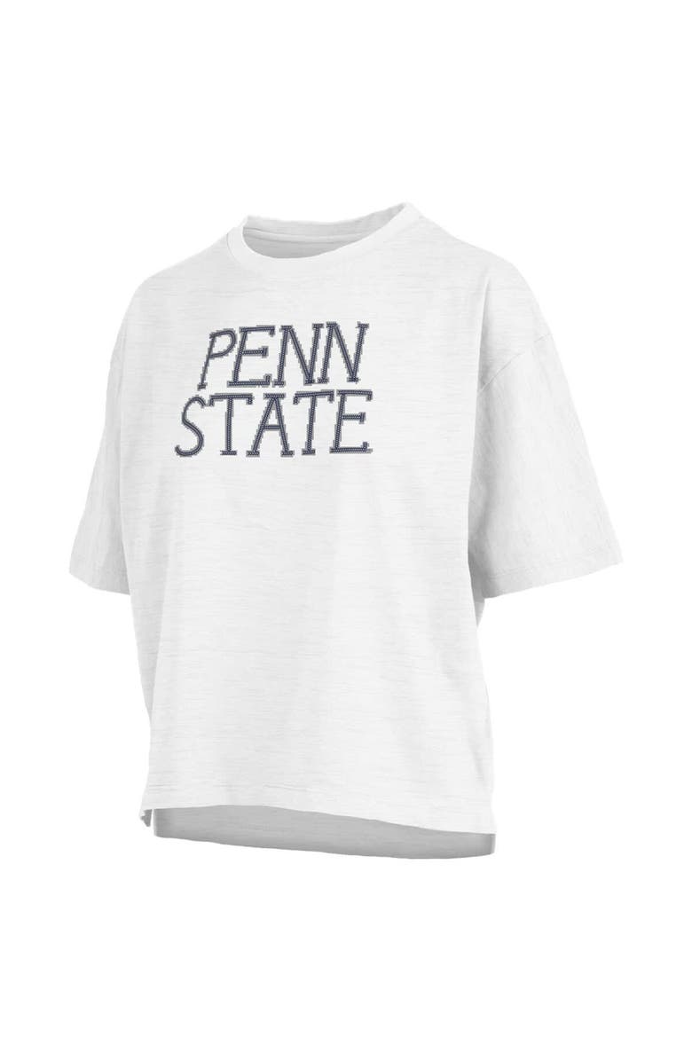 PRESSBOX Women's Pressbox White Penn State Nittany Lions Motley Crew Chain Stitch Slub Waist Length Boxy T-Shirt, Alternate, color, 