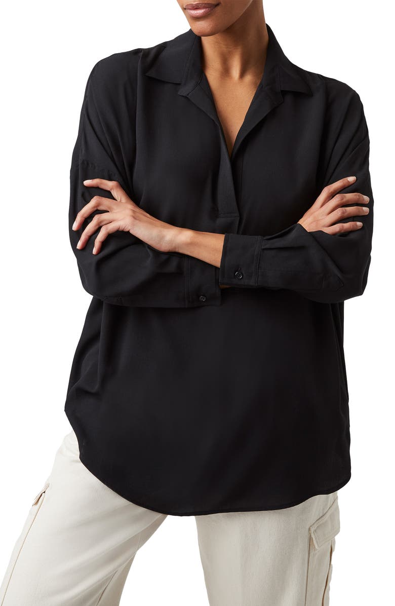 French Connection Rhodes Crepe Popover Shirt, Main, color, 