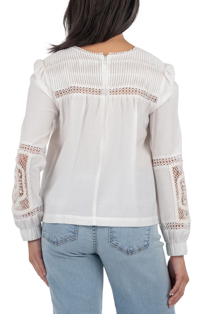 KUT from the Kloth Dua Pleated Lace Inset Top, Alternate, color, 