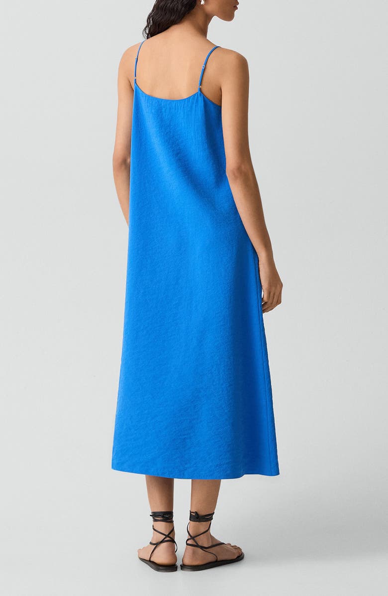 Theory Easy Volume Silk Blend Dress, Alternate, color, Jewel Blue
