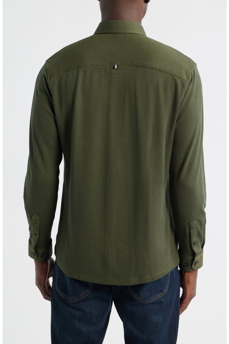 Two Tone DryTouch® Performance Button-Up Shirt, Alternate, color, OLIVE