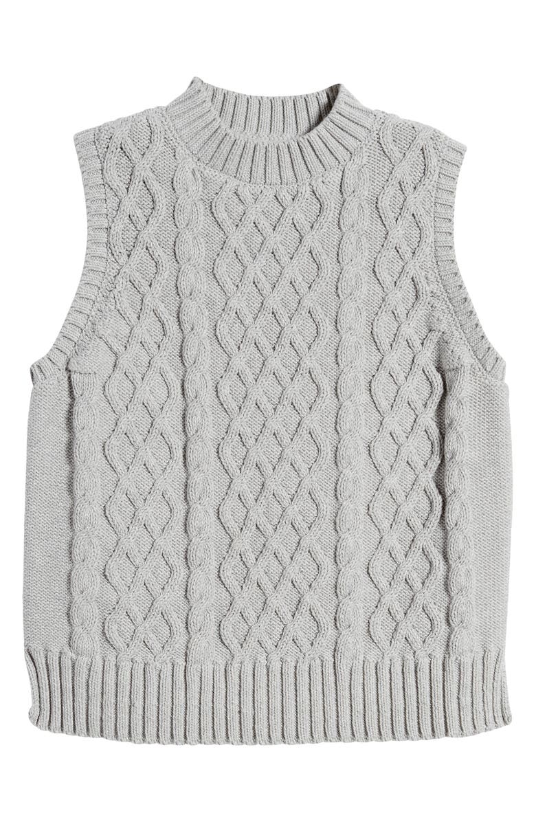 Caslon<sup>®</sup> Cable Knit Pima Cotton Sweater Vest, Alternate, color, 