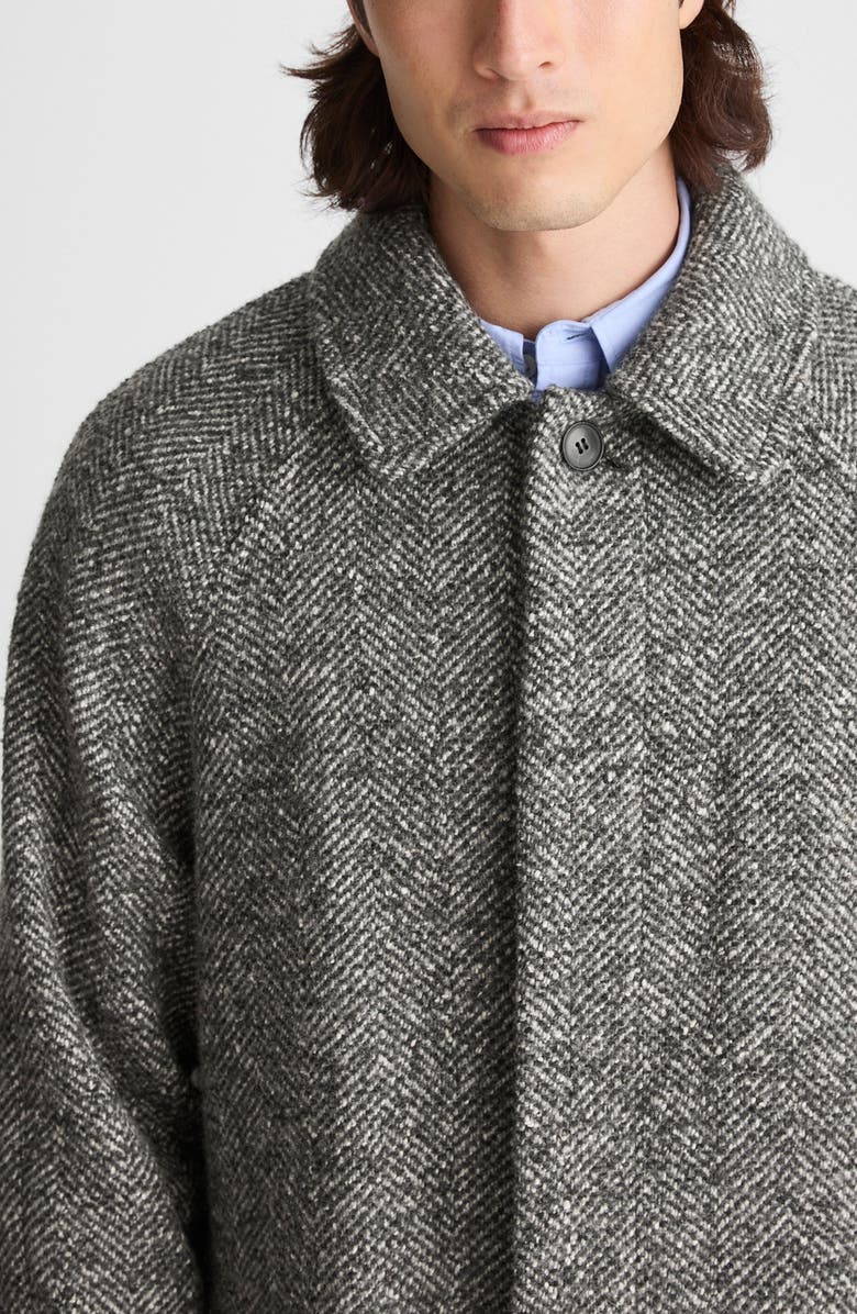 Madewell Balmacaan Tweed Overcoat, Alternate, color, Black Multi