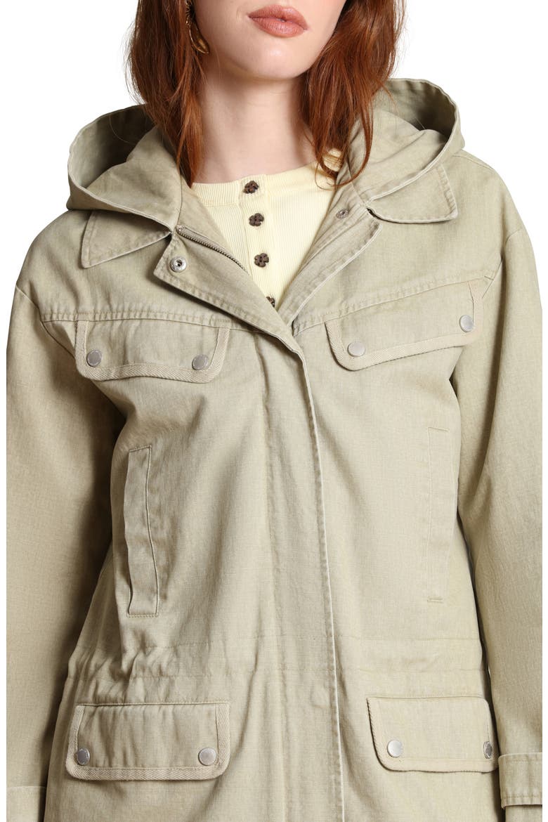 Hooded Cotton Field Jacket, Alternate, color, RATTAN WASHED