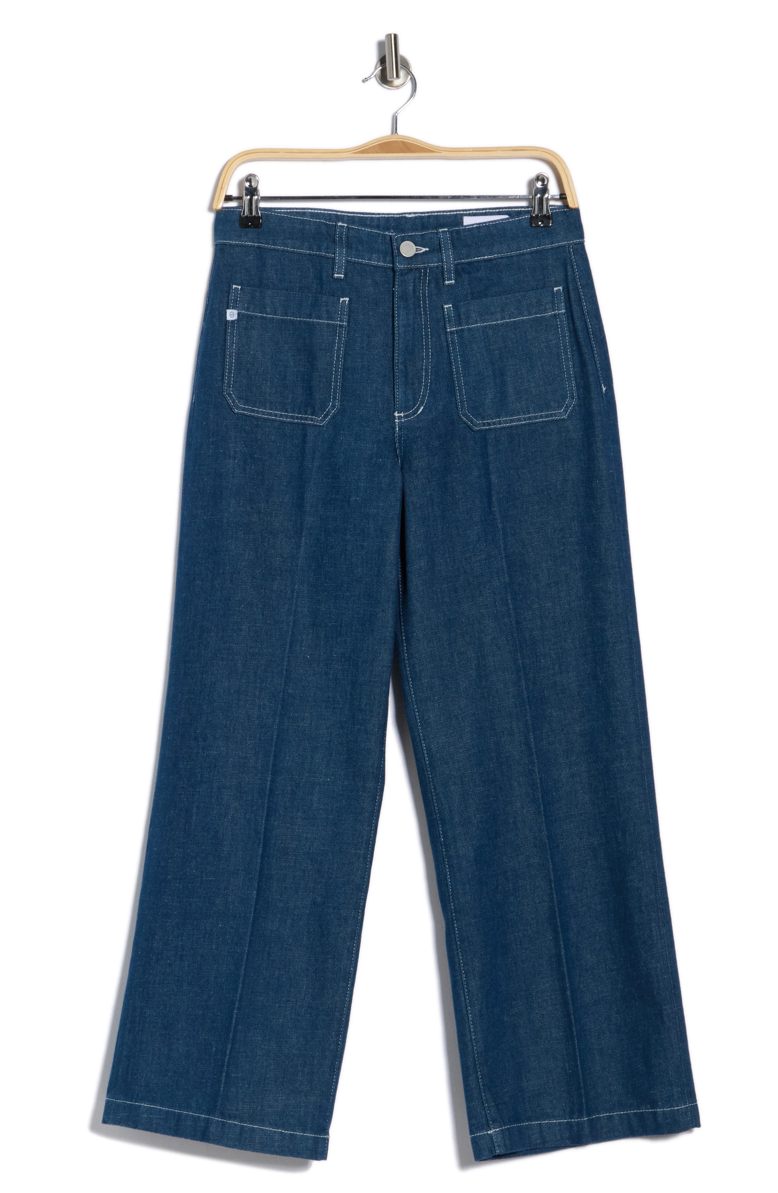 AG Kassie Patch Pocket High Waist Ankle Wide Leg Jeans