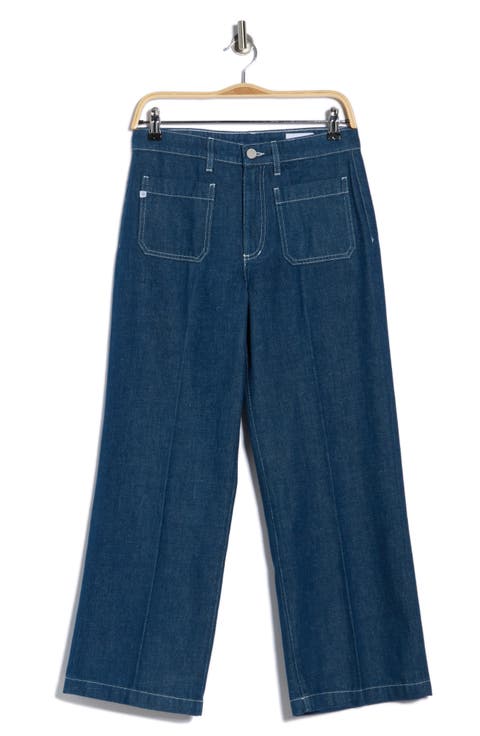 Kassie Patch Pocket High Waist Ankle Wide Leg Jeans (Mast)