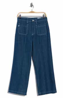 AG Kassie Patch Pocket High Waist Ankle Wide Leg Jeans