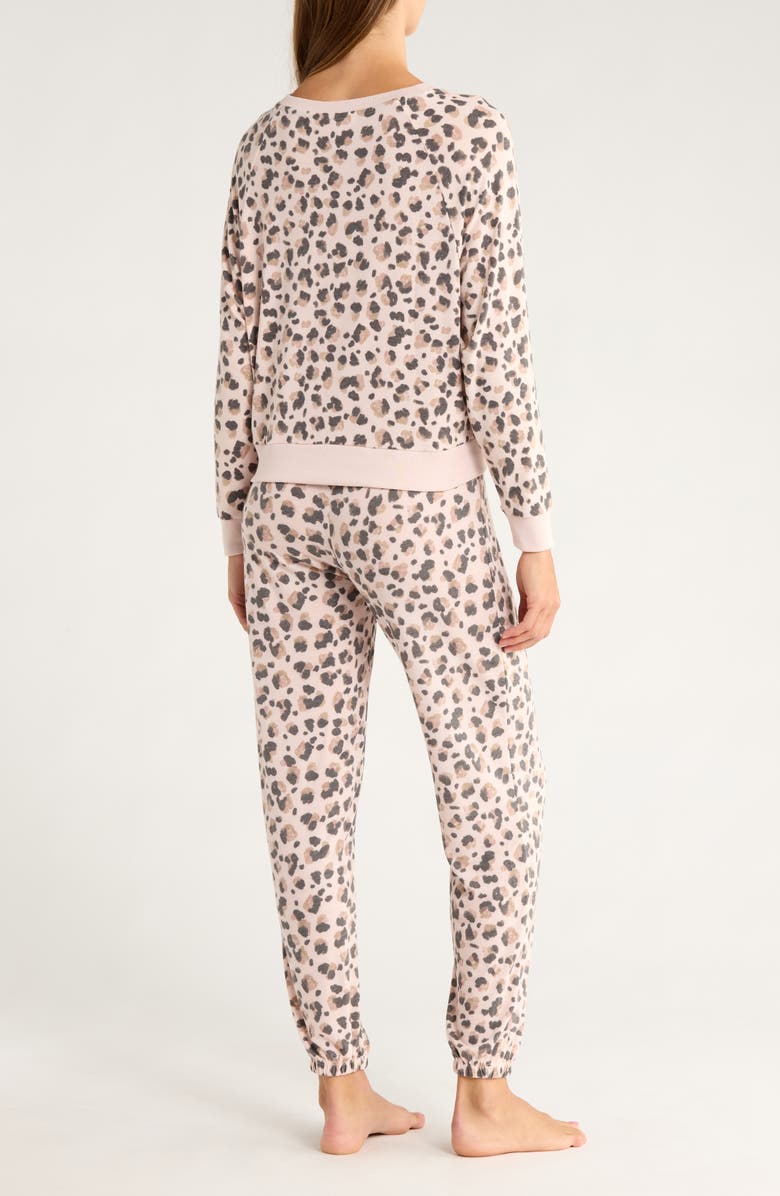 Honeydew Star Seeker Brushed Jersey Pajamas, Alternate, color, Light Pink Leopard