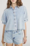 FRAME The Billow Sleeve Denim Button-Up Shirt