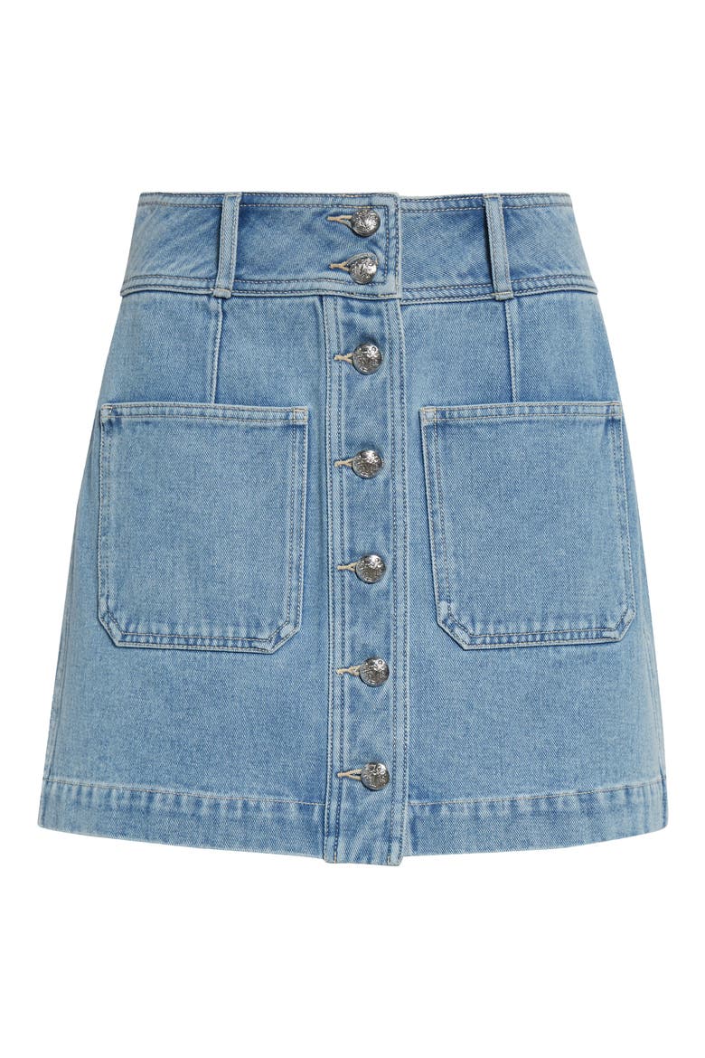 Moxie Denim Miniskirt, Alternate, color, SILVERWOOD BLUE