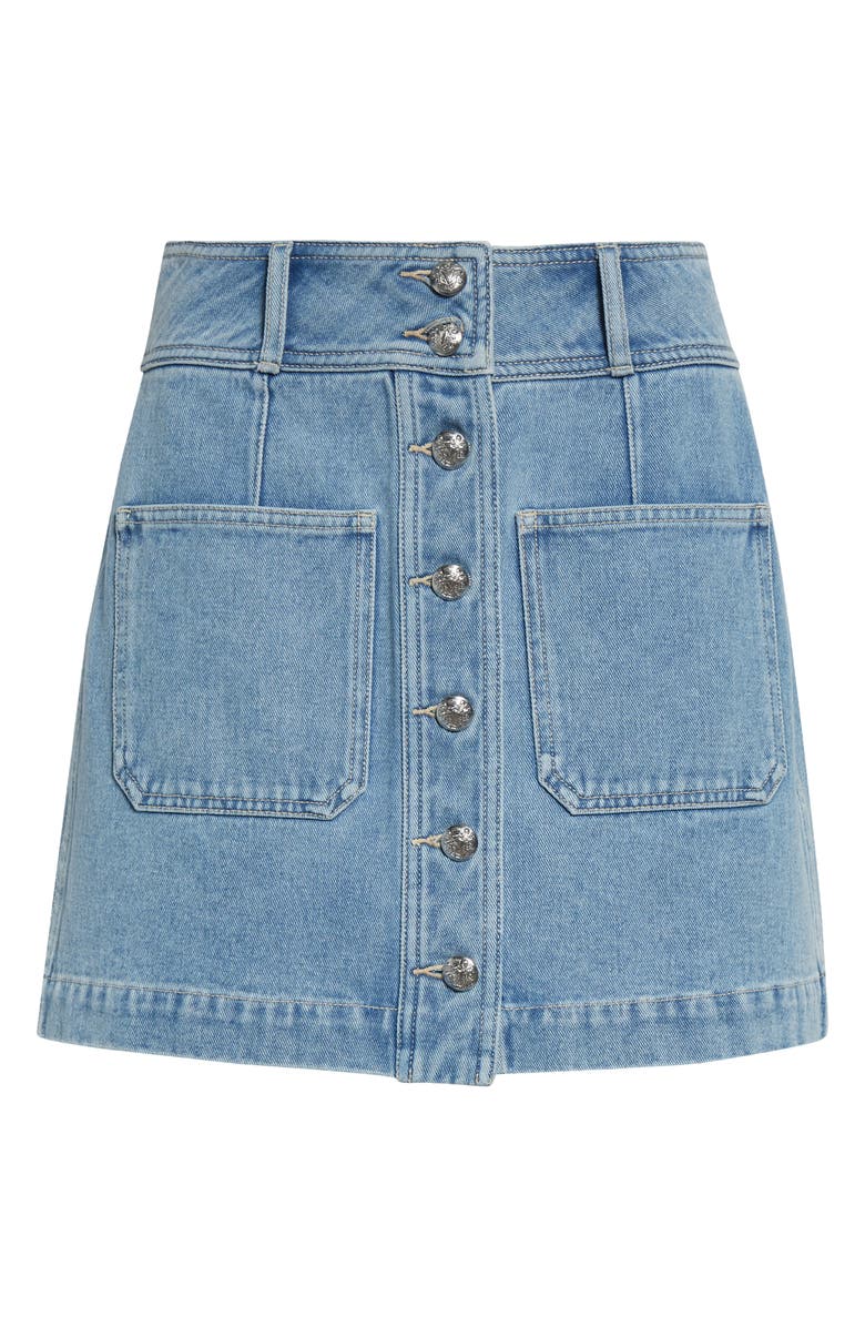 Veronica Beard Moxie Denim Miniskirt, Alternate, color, Silverwood Blue