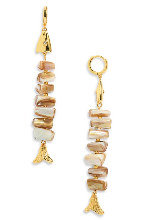 Fresh Catch Fish Linear Drop Earrings