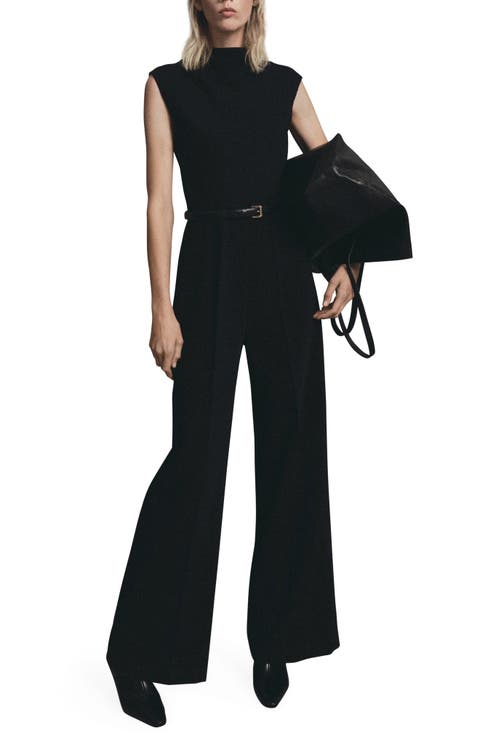 Drape Neck Belted Jumpsuit (Regular & Plus)