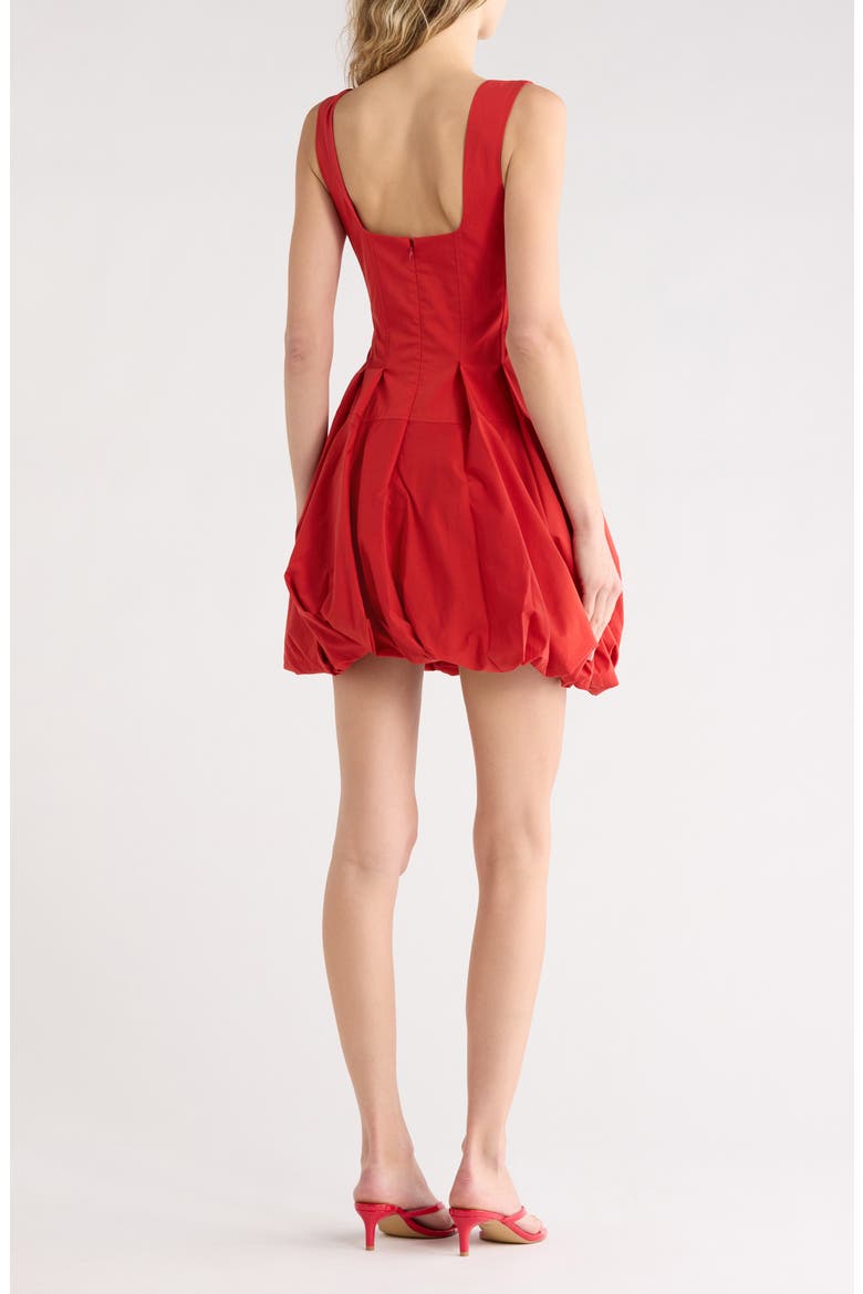 Juni Bubble Hem Minidress, Alternate, color, CRIMSON