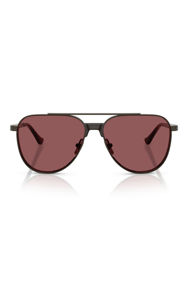 59mm Pilot Sunglasses, Main, color, GUNMETAL SHINY / RED CONTRAST