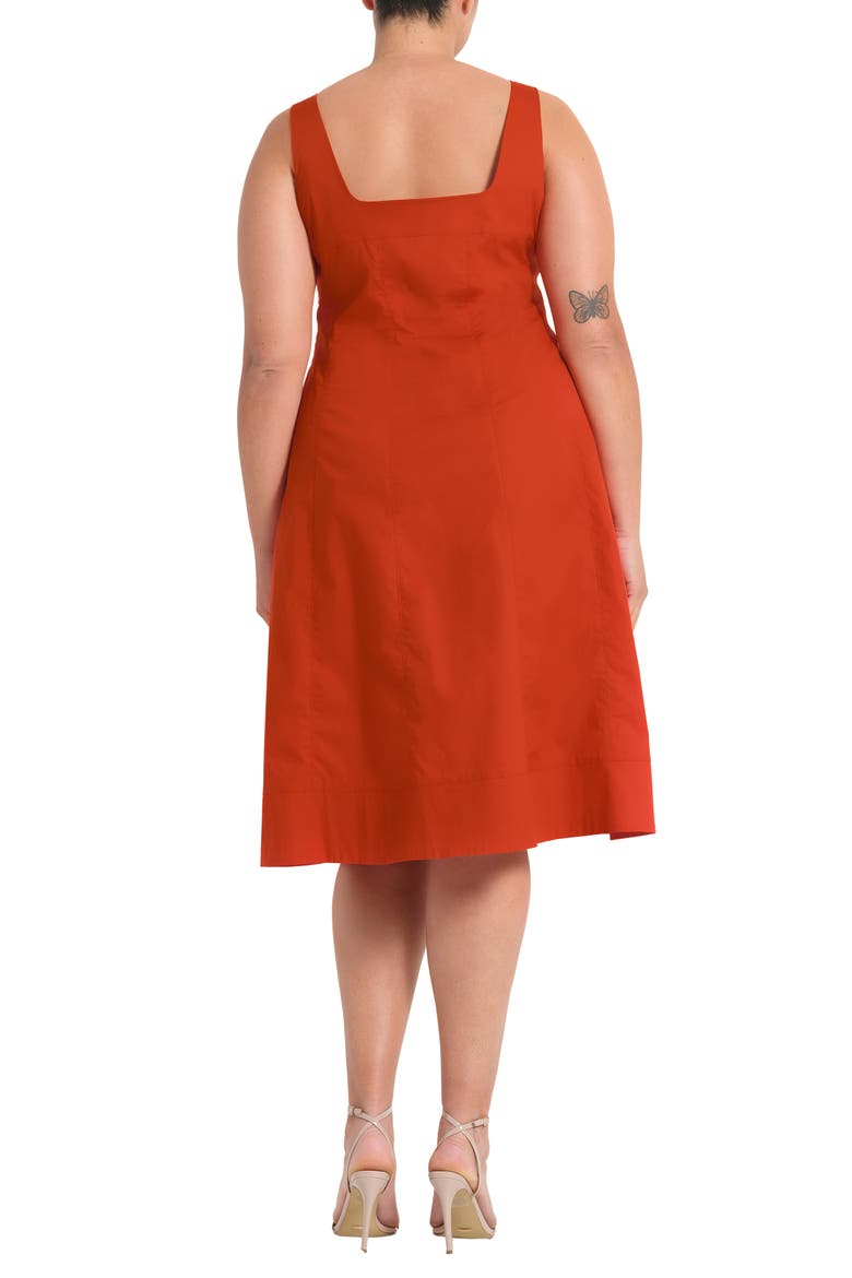 Rohanna Stretch Cotton Midi Dress, Alternate, color, BURNT ORANGE