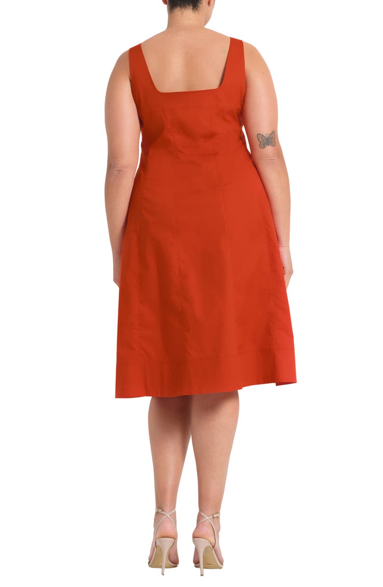 Estelle Rohanna Stretch Cotton Midi Dress, Alternate, color, Burnt Orange