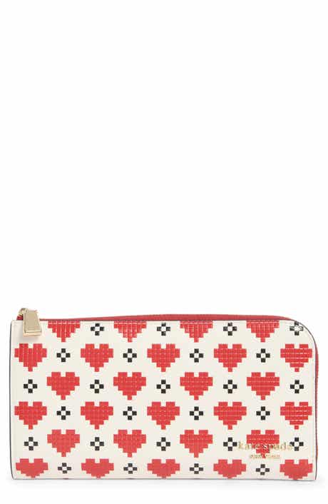 Kate Spade New York devin pixel hearts zip around continental wallet