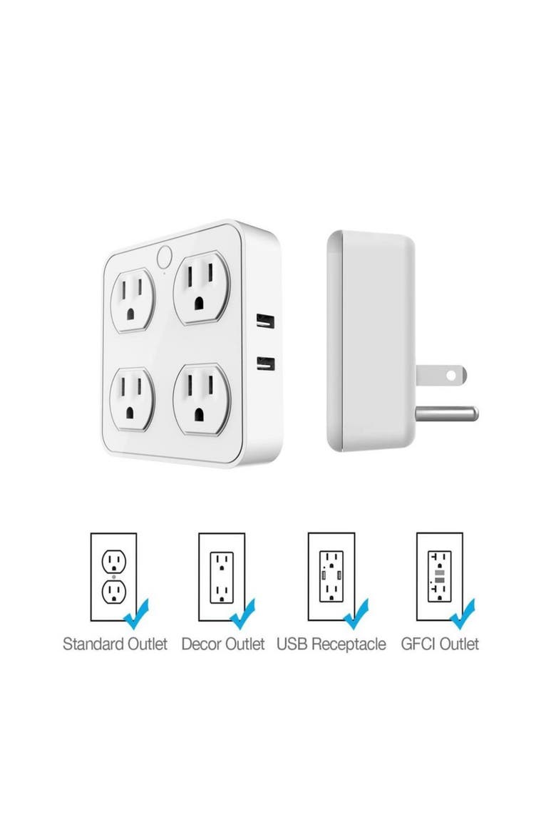 Smart WiFi Wall Tap, Alternate, color, White