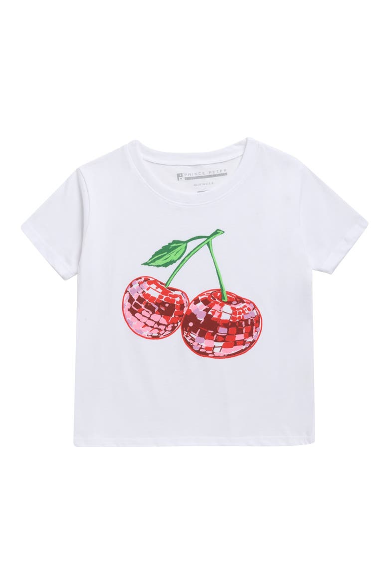 Kids' Disco Cherry Graphic T-Shirt, Main, color, WHITE