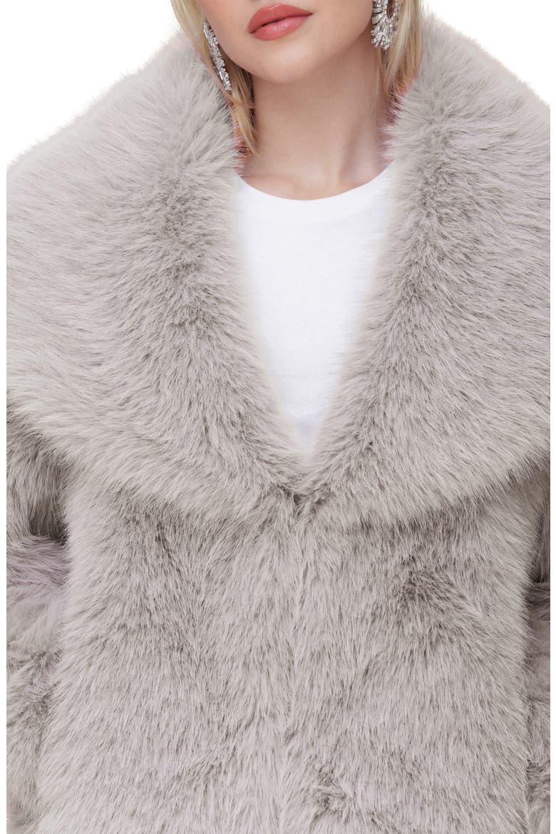 Faux Fur Wide Shawl Coat, Alternate, color, PEARL