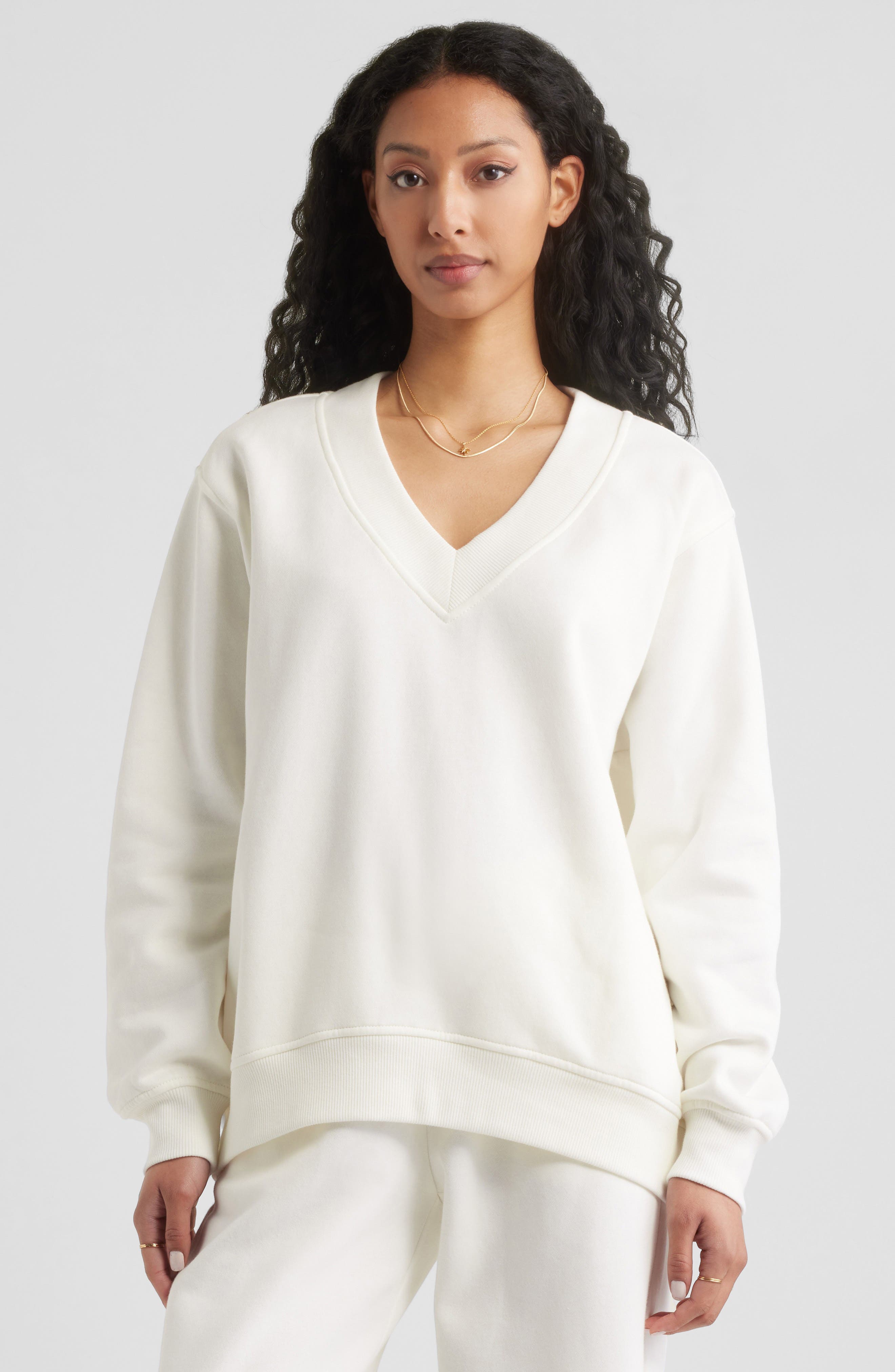 Oversize V-Neck Sweatshirt - image 3