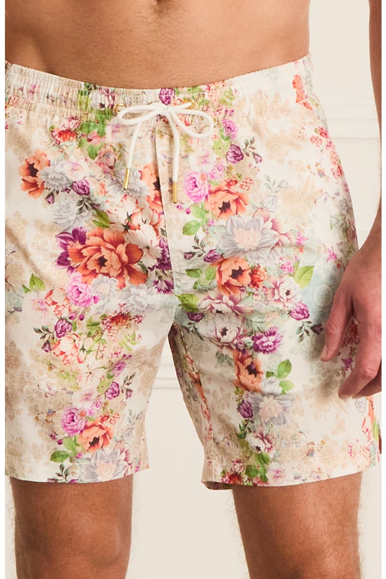 Classic Boardshorts, Alternate, color, White Floral Print