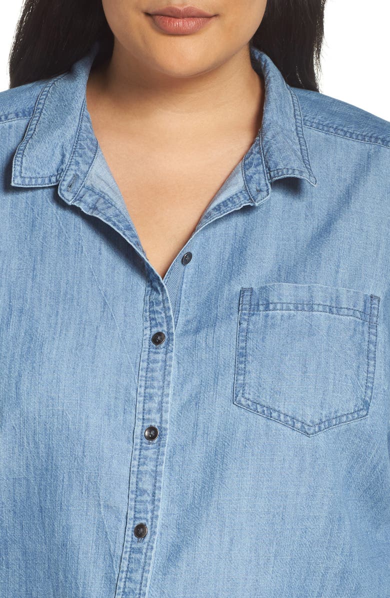 Caslon<sup>®</sup> Button Front Chambray Shirt, Alternate, color, 