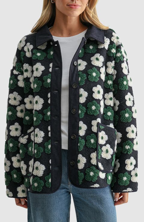 Floral High Pile Fleece Jacket