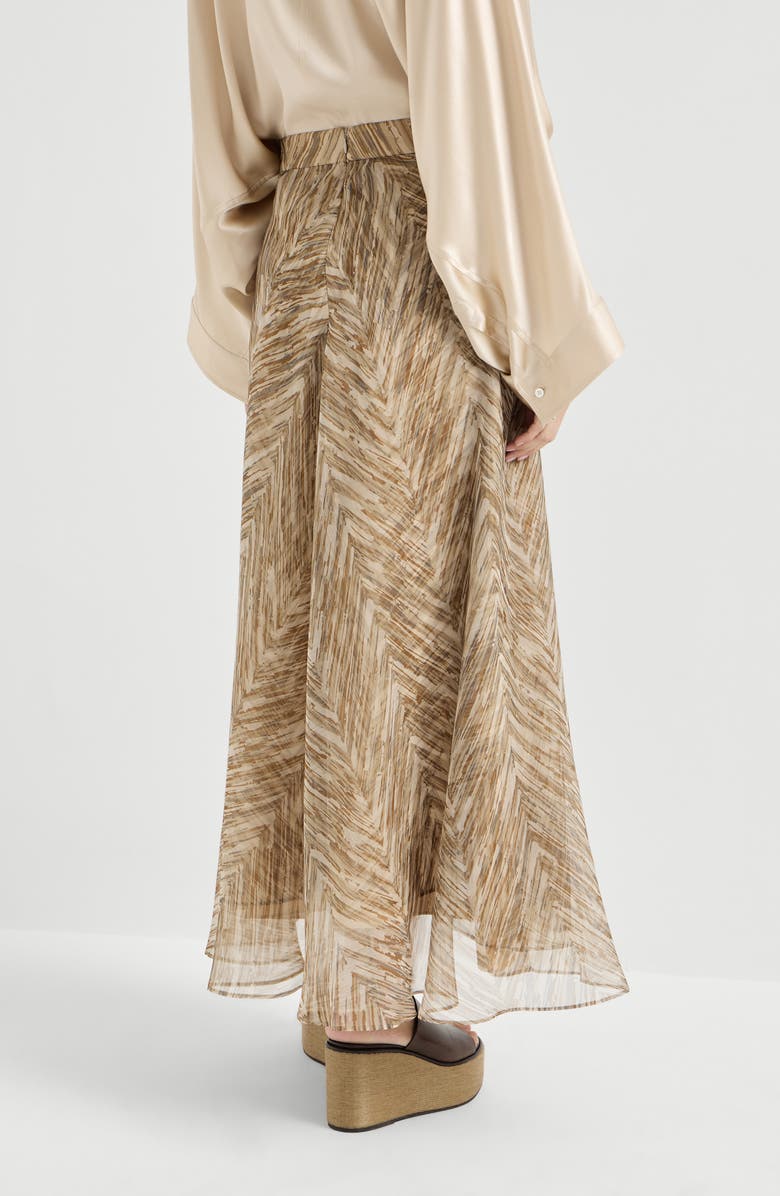 Brunello Cucinelli Paneled Circle skirt, Alternate, color, Beige