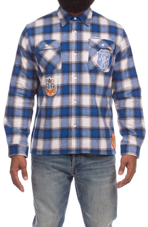 BB Society Check Cotton Twill Button-Up Overshirt