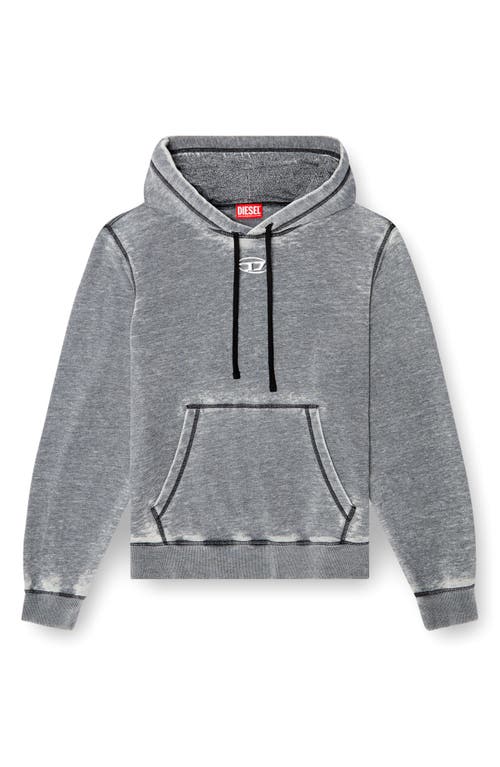 Diesel Hooded Sweater With Kangaroo Pocket And Ribbed Finish In Smoke/grey