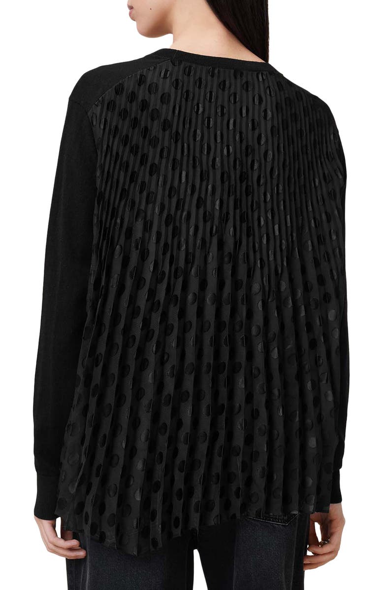 AllSaints Dott Mixed Media Sweater, Alternate, color,