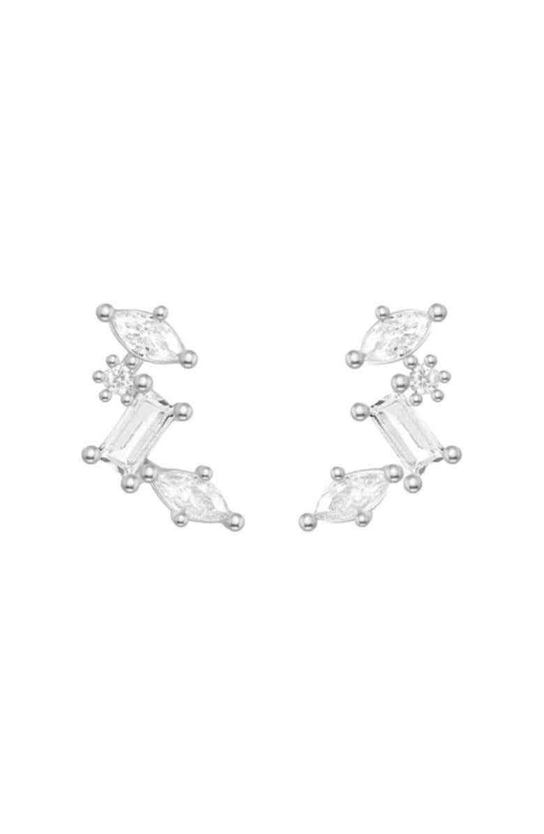 Hollywood Sensation Celestial Cluster Earrings with AAAAA Cubic Zirconia, Main, color, Silver