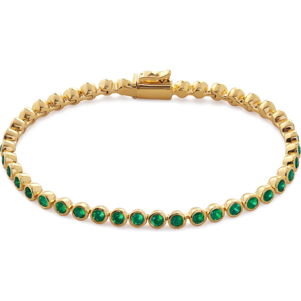 Monica Vinader Gold Gemstone Essential Tennis Bracelet Green Onyx In 18k Gold Vermeil