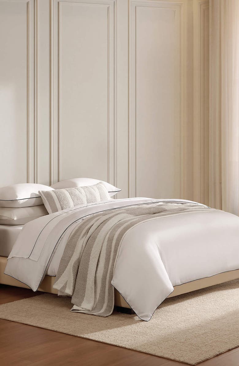 Sunday Citizen Contrast Piping Duvet Cover, Alternate, color, White / Black