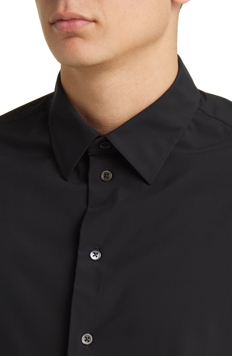 Emporio Armani Stretch Jersey Button-Up Shirt, Alternate, color, 