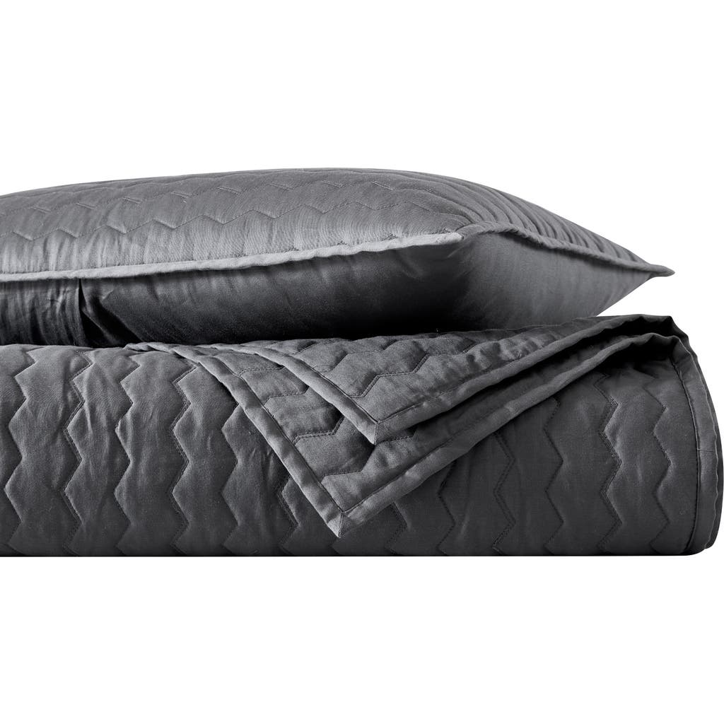 Vera Wang Herringbone Sateen Quilt & Sham Set In Soft Charcoal