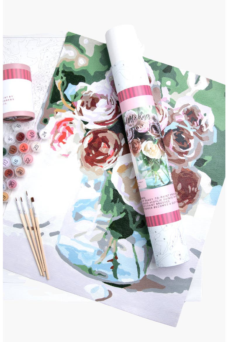 Mail Me Roses Paint by Numbers Kit, Main, color, Pink / White / Green
