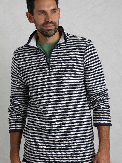 Shorling 1/4 Zip Stripe Macaroni