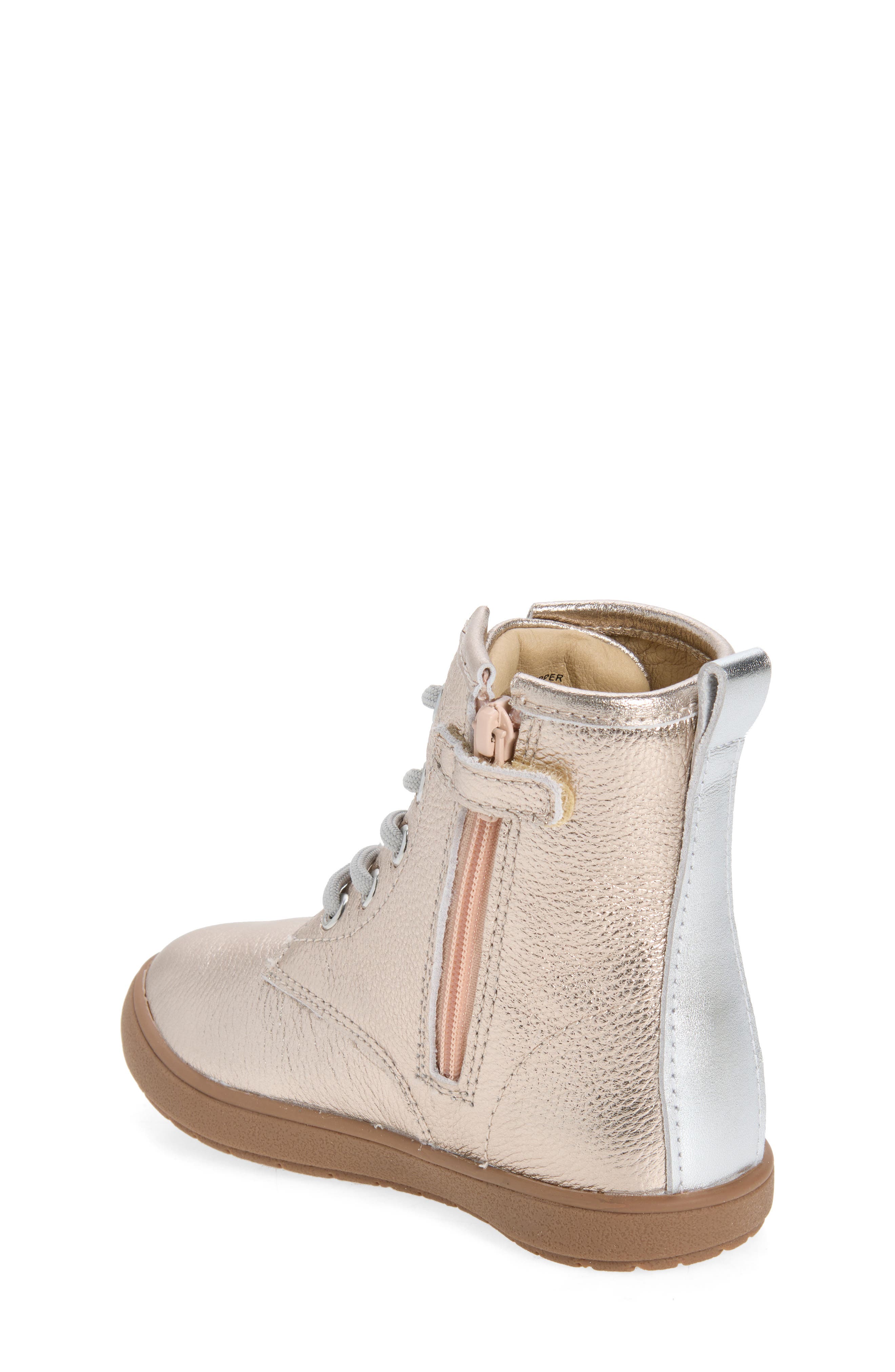 Kids' Joy Swag Leather Boot, Alternate, color, METAL LYCHEE