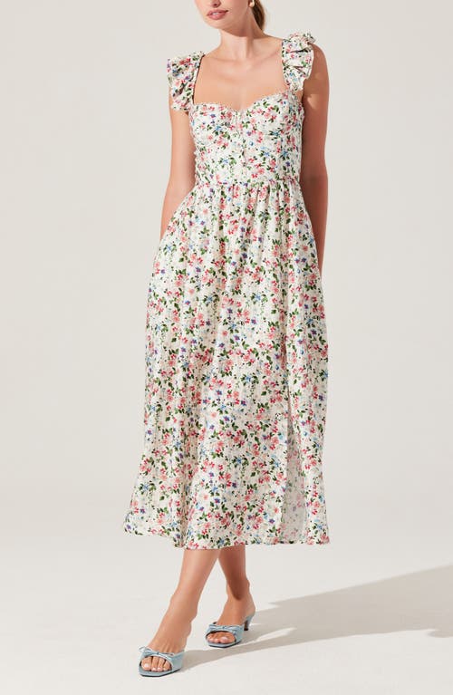 ASTR ASTR THE LABEL WEDELIA FLORAL PRINT A-LINE DRESS
