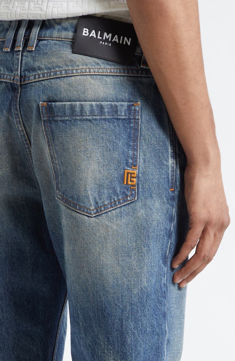 Balmain Slim Straight Leg Jeans, Alternate, color, 6Aw Blue