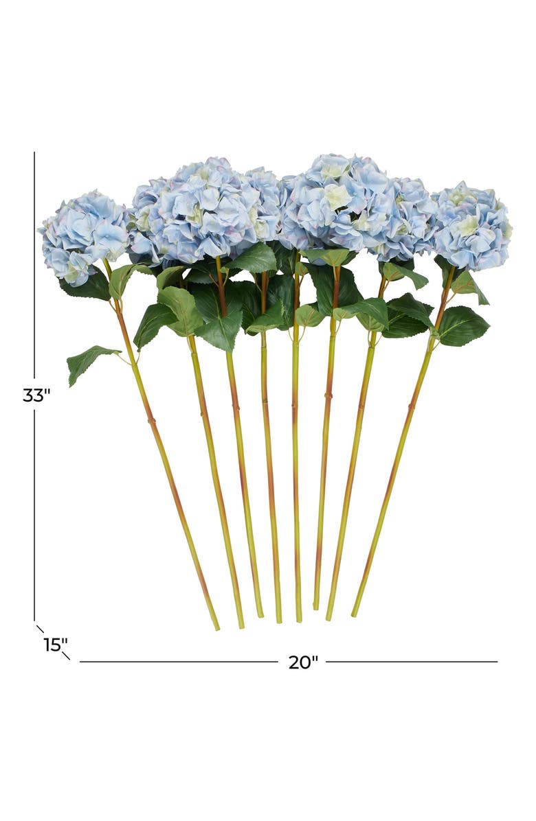SONOMA SAGE HOME Set of Eight Blue Hydrangea Artificial Flowers, Alternate, color, Blue