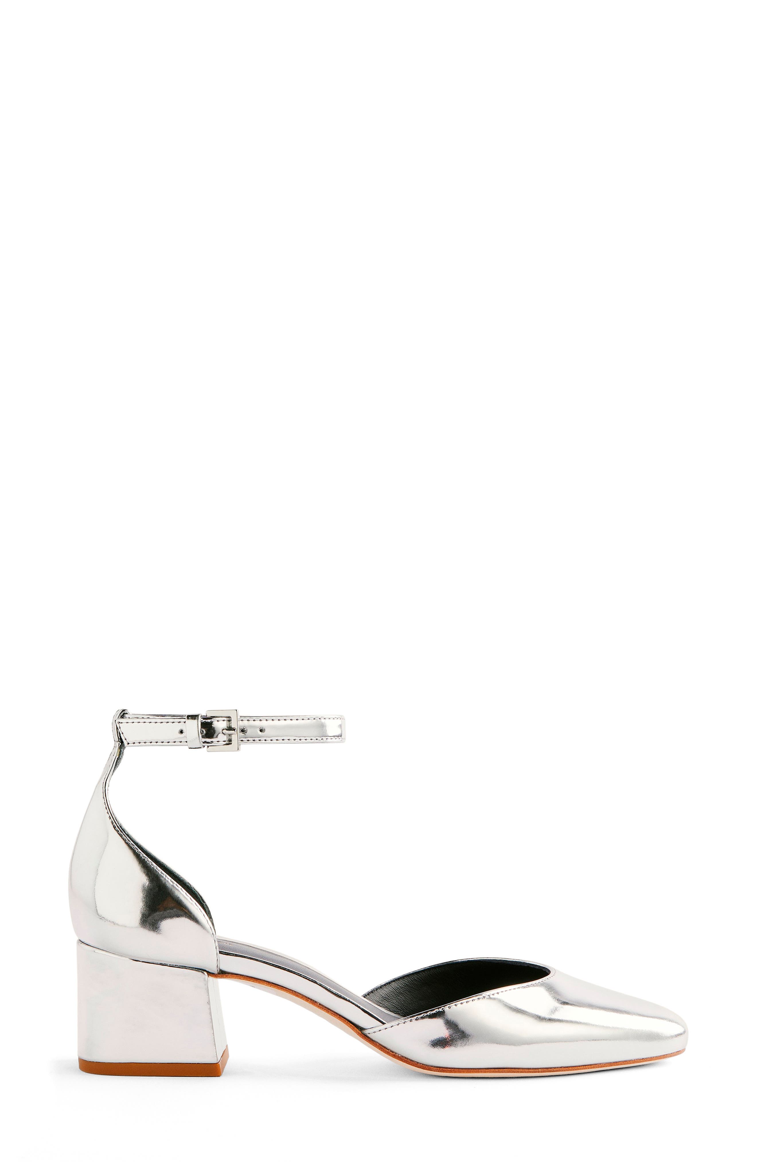 Reformation Mallori Metallic Ankle Strap Pump, Alternate, color, 