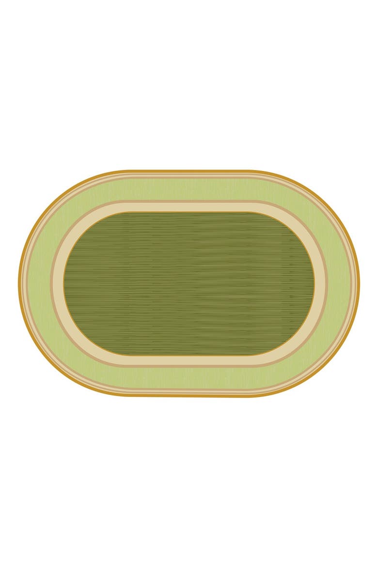 Sense of Place Lowland Stripe Green Oval Carpet - 6' X 9', Main, color, Green Stripe